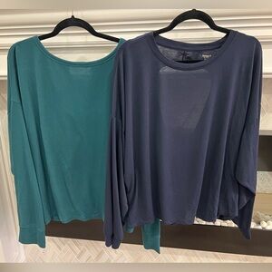 Old Navy Set of Two Activewear Long Sleeve Tops w. Back Cut Out Accents XL Tall